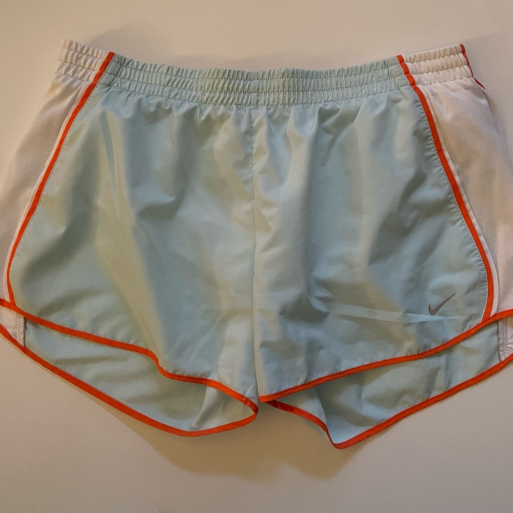 Nike Dri-FIT Blue Shorts with orange Accents